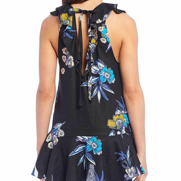 🆕Free People Blouse Ruffled hem Linen Blend Tunic - Picture 3 of 8